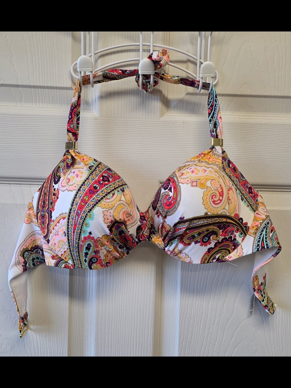 Victoria's Secret White Paisley Print Push-Up Bikini Top
